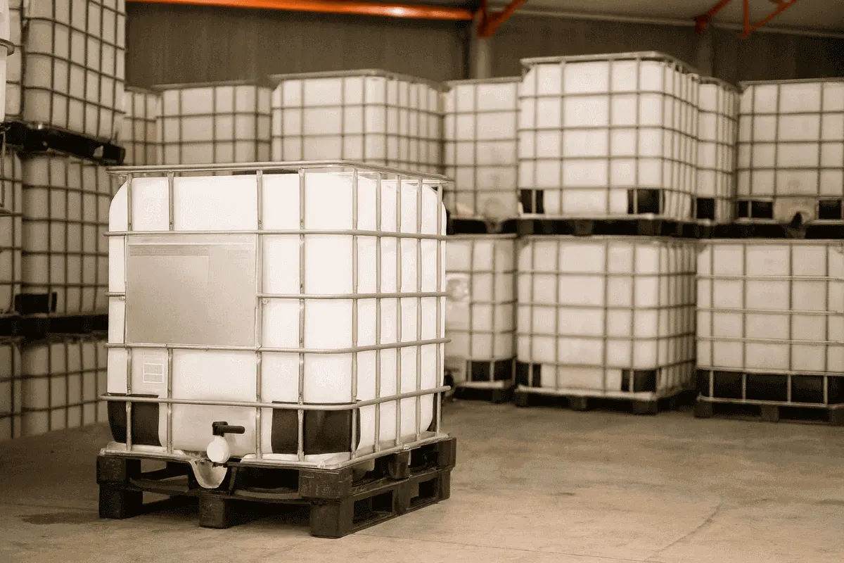 Contenedor IBC en almacen